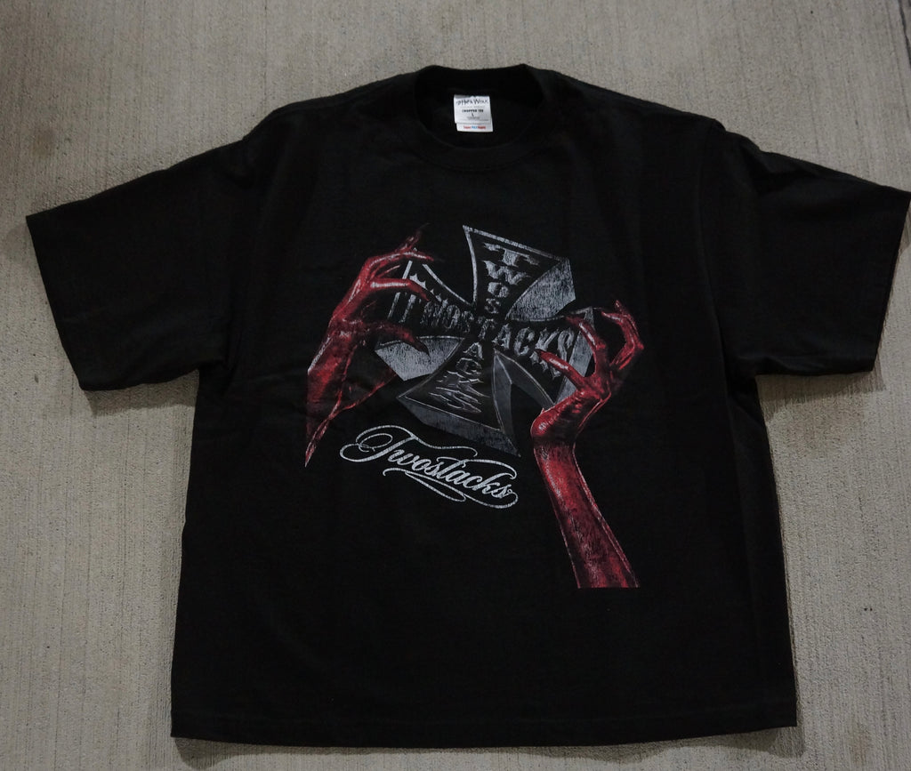 Black Twostacks Cropped Cross T